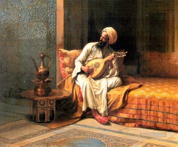 Árabe Painting - El Mandolinista Ludwig Deutsch Orientalismo Araber